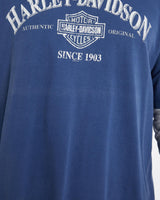 Vintage, Harley, Davidson, Long, Sleeve, Tee, The Real Deal, size extra large, colour Blue, newtown, sydney, australia, thrift store, opshop, preloved, secondhand, sustainable, retro, antique, 70s, 80s, 90s, 2000s, 00s, fashion, clothing, streetwear, trendy, garment, style, boutique, store, shop, archive, sale, cheap, best, top, T-Shirts
