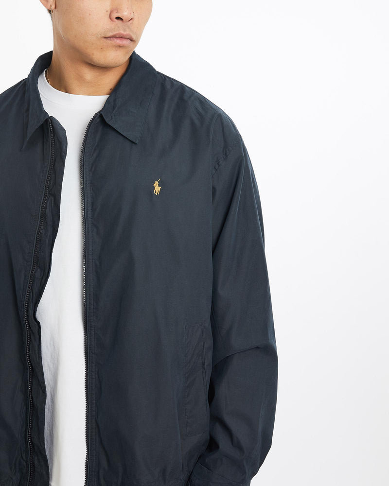 Vintage, 90s, Polo, Ralph, Lauren, Harrington, Jacket, The Real Deal, size extra large, colour Navy, newtown, sydney, australia, thrift store, opshop, preloved, secondhand, sustainable, retro, antique, 70s, 80s, 90s, 2000s, 00s, fashion, clothing, streetwear, trendy, garment, style, boutique, store, shop, archive, sale, cheap, best, top, Jackets