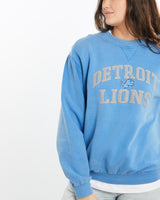 Vintage, NFL, Detroit, Lions, Sweatshirt, The Real Deal, size medium, colour Blue, newtown, sydney, australia, thrift store, opshop, preloved, secondhand, sustainable, retro, antique, 70s, 80s, 90s, 2000s, 00s, fashion, clothing, streetwear, trendy, garment, style, boutique, store, shop, archive, sale, cheap, best, top, Sweats and hoodies