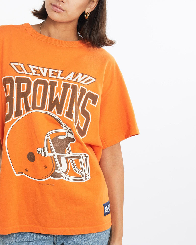 Vintage, 1990, NFL, Cleveland, Browns, Tee, The Real Deal, size small, colour Orange, newtown, sydney, australia, thrift store, opshop, preloved, secondhand, sustainable, retro, antique, 70s, 80s, 90s, 2000s, 00s, fashion, clothing, streetwear, trendy, garment, style, boutique, store, shop, archive, sale, cheap, best, top, T-Shirts