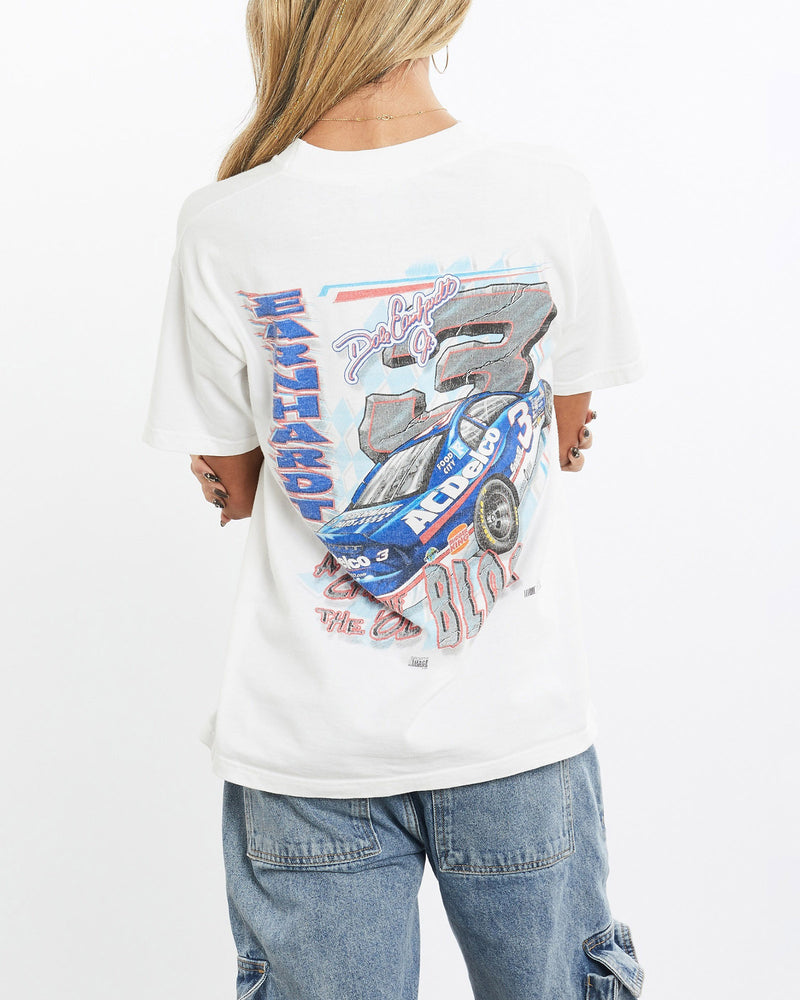 Vintage, Dale, Earnhardt, Jr., NASCAR, Racing, Tee, The Real Deal, size extra small, colour White, newtown, sydney, australia, thrift store, opshop, preloved, secondhand, sustainable, retro, antique, 70s, 80s, 90s, 2000s, 00s, fashion, clothing, streetwear, trendy, garment, style, boutique, store, shop, archive, sale, cheap, best, top, T-Shirts