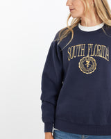 Vintage, 90s, University, of, South, Florida, Sweatshirt, The Real Deal, size medium, colour Navy, newtown, sydney, australia, thrift store, opshop, preloved, secondhand, sustainable, retro, antique, 70s, 80s, 90s, 2000s, 00s, fashion, clothing, streetwear, trendy, garment, style, boutique, store, shop, archive, sale, cheap, best, top, Sweats and hoodies