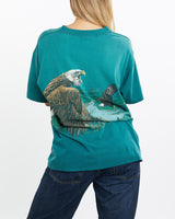 Vintage, 90s, Eagle, Wildlife, Tee, The Real Deal, size medium, colour Green, newtown, sydney, australia, thrift store, opshop, preloved, secondhand, sustainable, retro, antique, 70s, 80s, 90s, 2000s, 00s, fashion, clothing, streetwear, trendy, garment, style, boutique, store, shop, archive, sale, cheap, best, top, T-Shirts