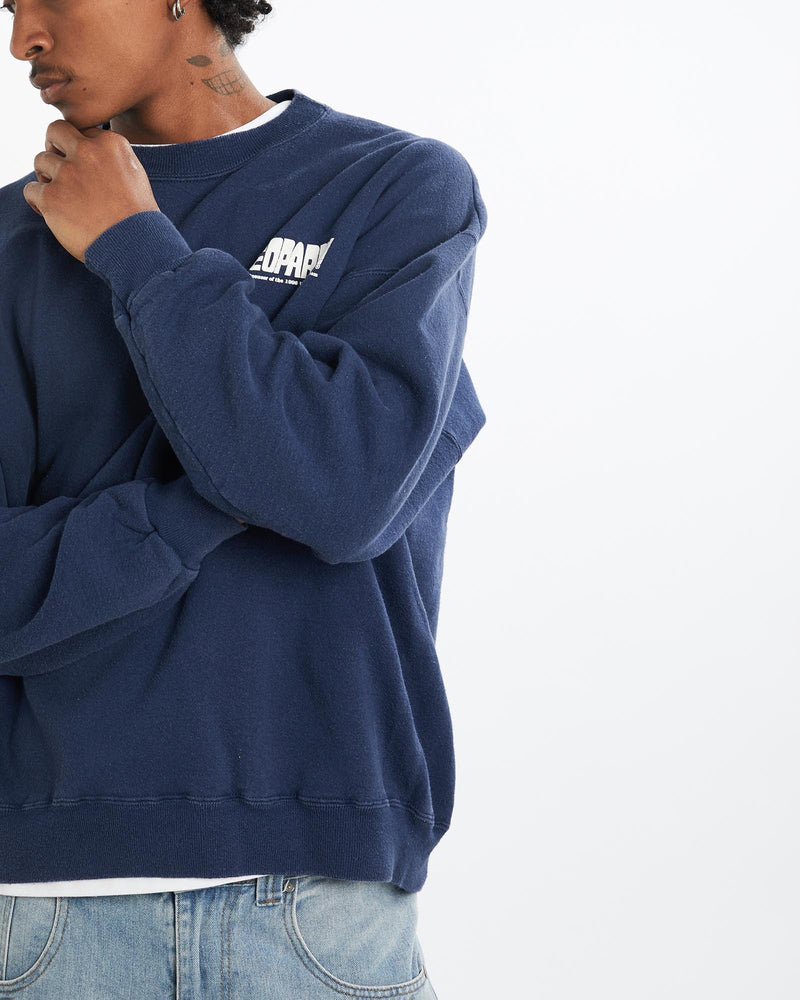 Vintage, 1996, Olympics, Jeopardy, Sponsor, Sweatshirt, The Real Deal, size large, colour Navy, newtown, sydney, australia, thrift store, opshop, preloved, secondhand, sustainable, retro, antique, 70s, 80s, 90s, 2000s, 00s, fashion, clothing, streetwear, trendy, garment, style, boutique, store, shop, archive, sale, cheap, best, top, Sweats and hoodies