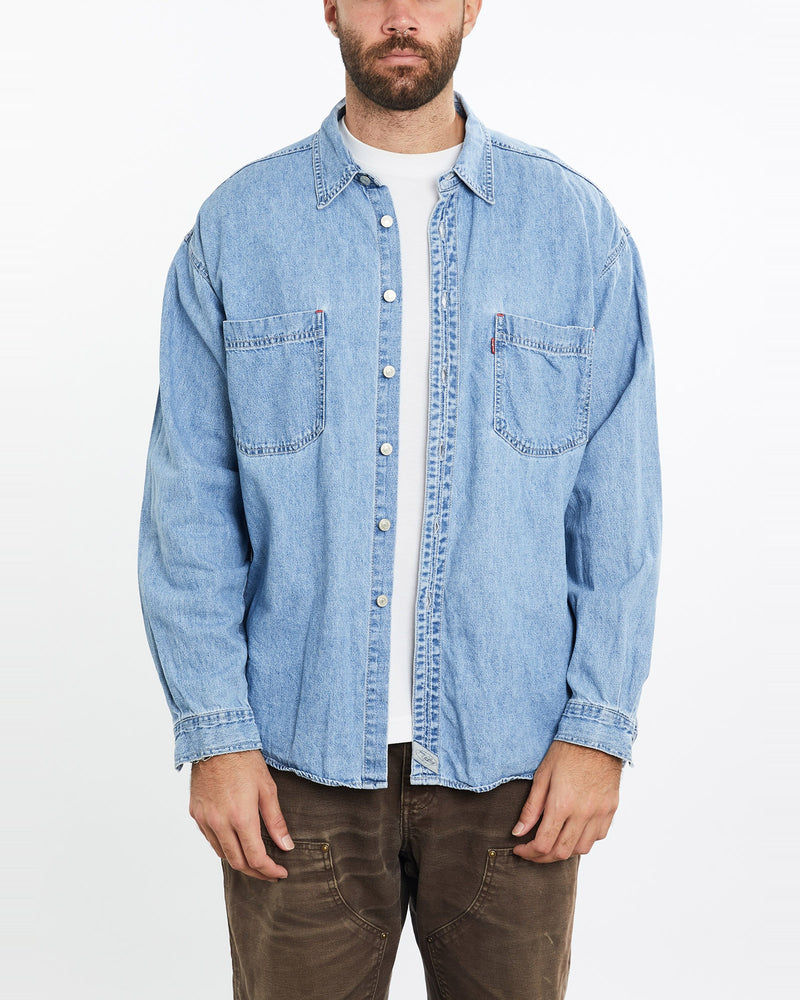 Vintage, 90s, Levi's, Denim, Button, Up, Shirt, The Real Deal, size extra large, colour Blue, newtown, sydney, australia, thrift store, opshop, preloved, secondhand, sustainable, retro, antique, 70s, 80s, 90s, 2000s, 00s, fashion, clothing, streetwear, trendy, garment, style, boutique, store, shop, archive, sale, cheap, best, top, Shirts
