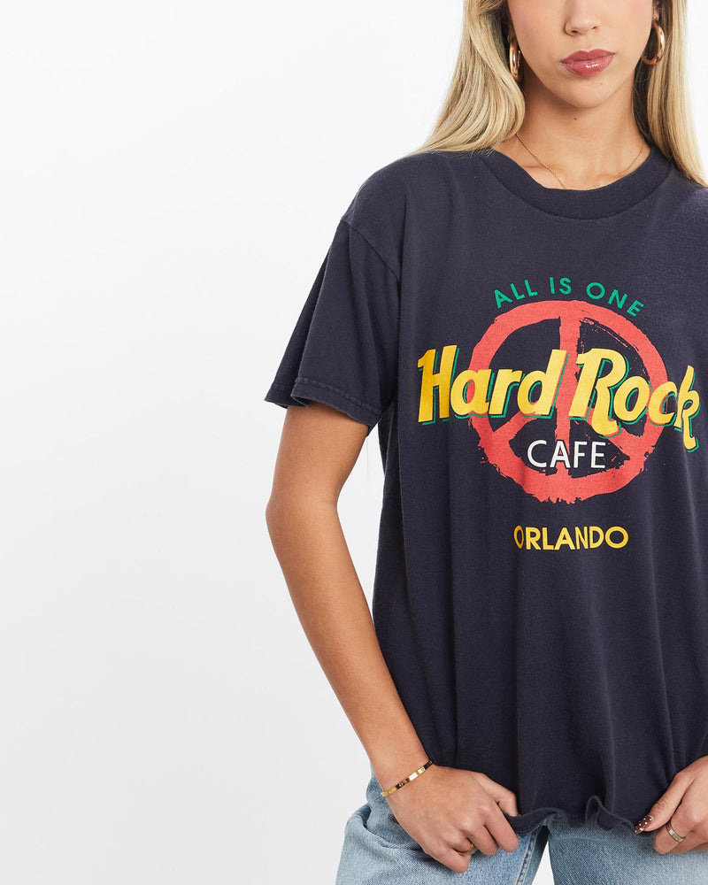 Vintage, 90s, Hard, Rock, Cafe, Tee, The Real Deal, size extra small, colour Navy, newtown, sydney, australia, thrift store, opshop, preloved, secondhand, sustainable, retro, antique, 70s, 80s, 90s, 2000s, 00s, fashion, clothing, streetwear, trendy, garment, style, boutique, store, shop, archive, sale, cheap, best, top, T-Shirts