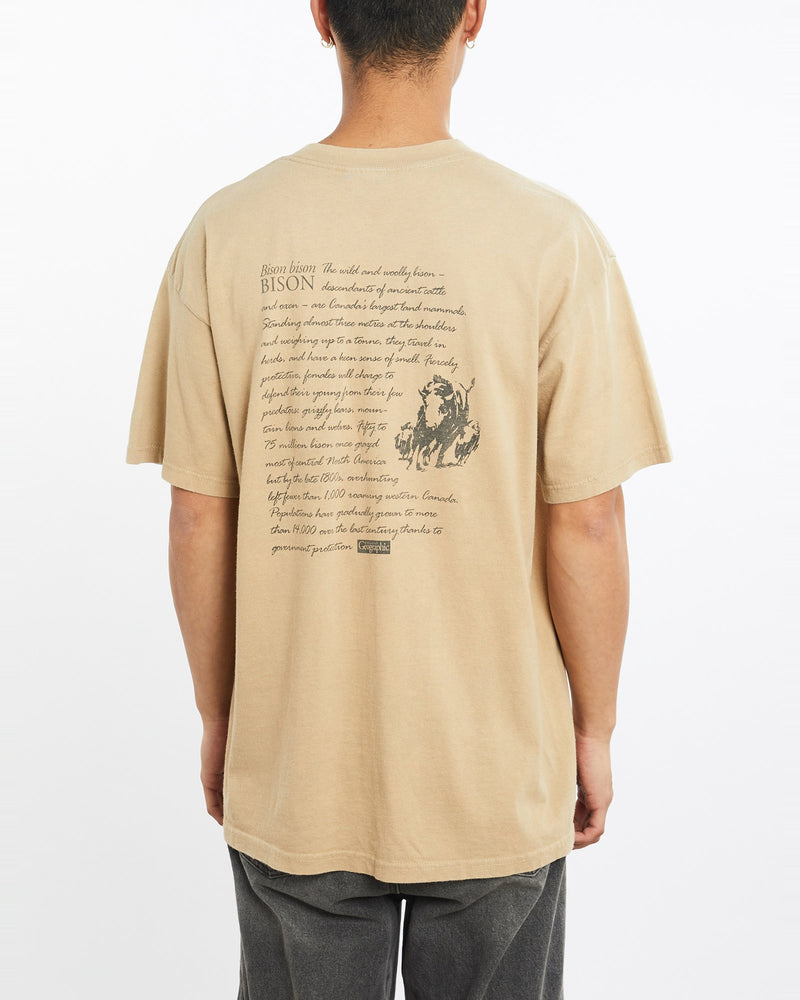 Vintage, Bison, Wildlife, Tee, The Real Deal, size large, colour Brown, newtown, sydney, australia, thrift store, opshop, preloved, secondhand, sustainable, retro, antique, 70s, 80s, 90s, 2000s, 00s, fashion, clothing, streetwear, trendy, garment, style, boutique, store, shop, archive, sale, cheap, best, top, T-Shirts