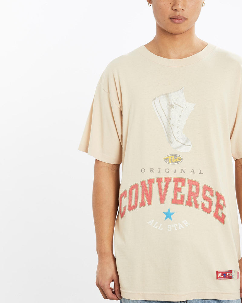 Vintage, 90s, Converse, All, Star, Tee, The Real Deal, size large, colour Beige, newtown, sydney, australia, thrift store, opshop, preloved, secondhand, sustainable, retro, antique, 70s, 80s, 90s, 2000s, 00s, fashion, clothing, streetwear, trendy, garment, style, boutique, store, shop, archive, sale, cheap, best, top, T-Shirts