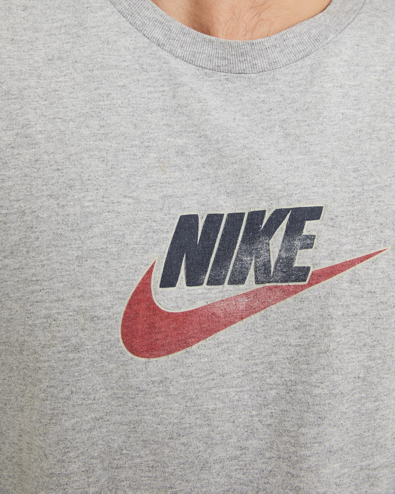 Vintage, Nike, Tee, The Real Deal, size large, colour Grey, newtown, sydney, australia, thrift store, opshop, preloved, secondhand, sustainable, retro, antique, 70s, 80s, 90s, 2000s, 00s, fashion, clothing, streetwear, trendy, garment, style, boutique, store, shop, archive, sale, cheap, best, top, T-Shirts