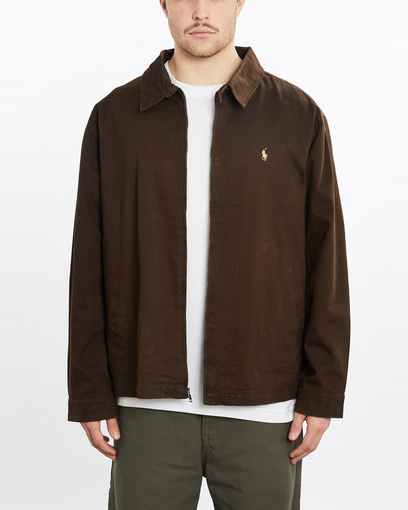 Vintage, 90s, Polo, Ralph, Lauren, Harrington, Jacket, The Real Deal, size extra large, colour Brown, newtown, sydney, australia, thrift store, opshop, preloved, secondhand, sustainable, retro, antique, 70s, 80s, 90s, 2000s, 00s, fashion, clothing, streetwear, trendy, garment, style, boutique, store, shop, archive, sale, cheap, best, top, Jackets