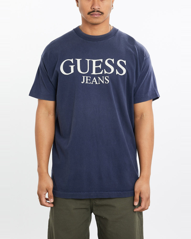 Vintage, 90s, Guess, Jeans, Tee, The Real Deal, size large, colour Navy, newtown, sydney, australia, thrift store, opshop, preloved, secondhand, sustainable, retro, antique, 70s, 80s, 90s, 2000s, 00s, fashion, clothing, streetwear, trendy, garment, style, boutique, store, shop, archive, sale, cheap, best, top, T-Shirts