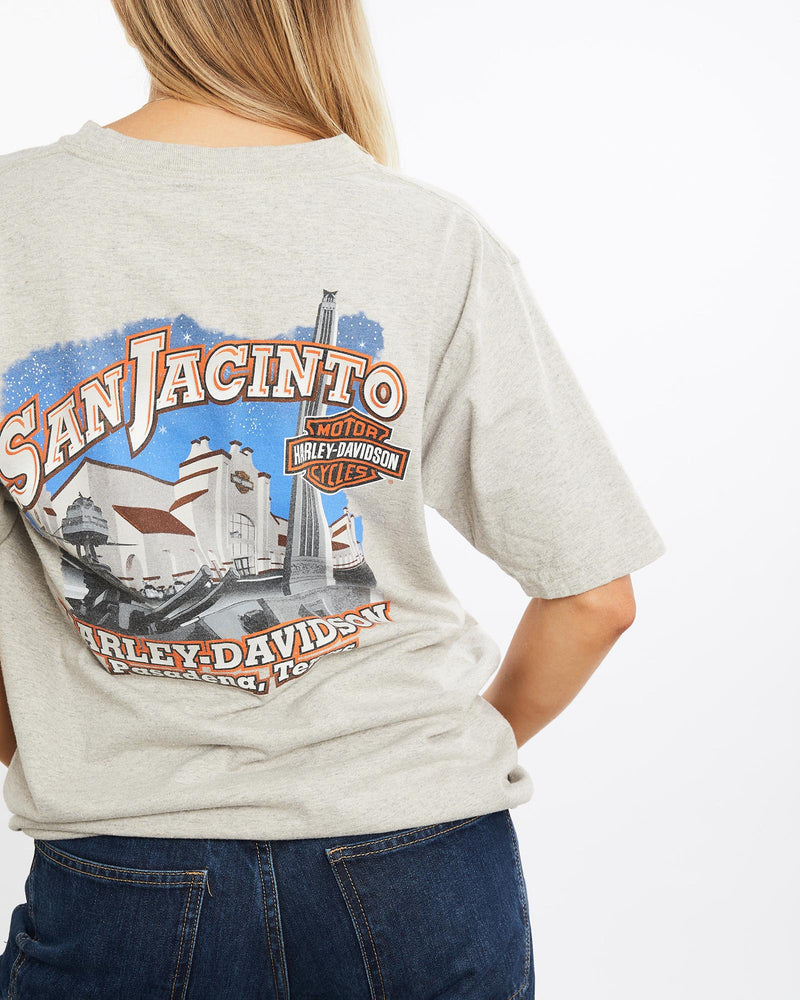 Vintage, Harley, Davidson, Tee, The Real Deal, size medium, colour Grey, newtown, sydney, australia, thrift store, opshop, preloved, secondhand, sustainable, retro, antique, 70s, 80s, 90s, 2000s, 00s, fashion, clothing, streetwear, trendy, garment, style, boutique, store, shop, archive, sale, cheap, best, top, T-Shirts