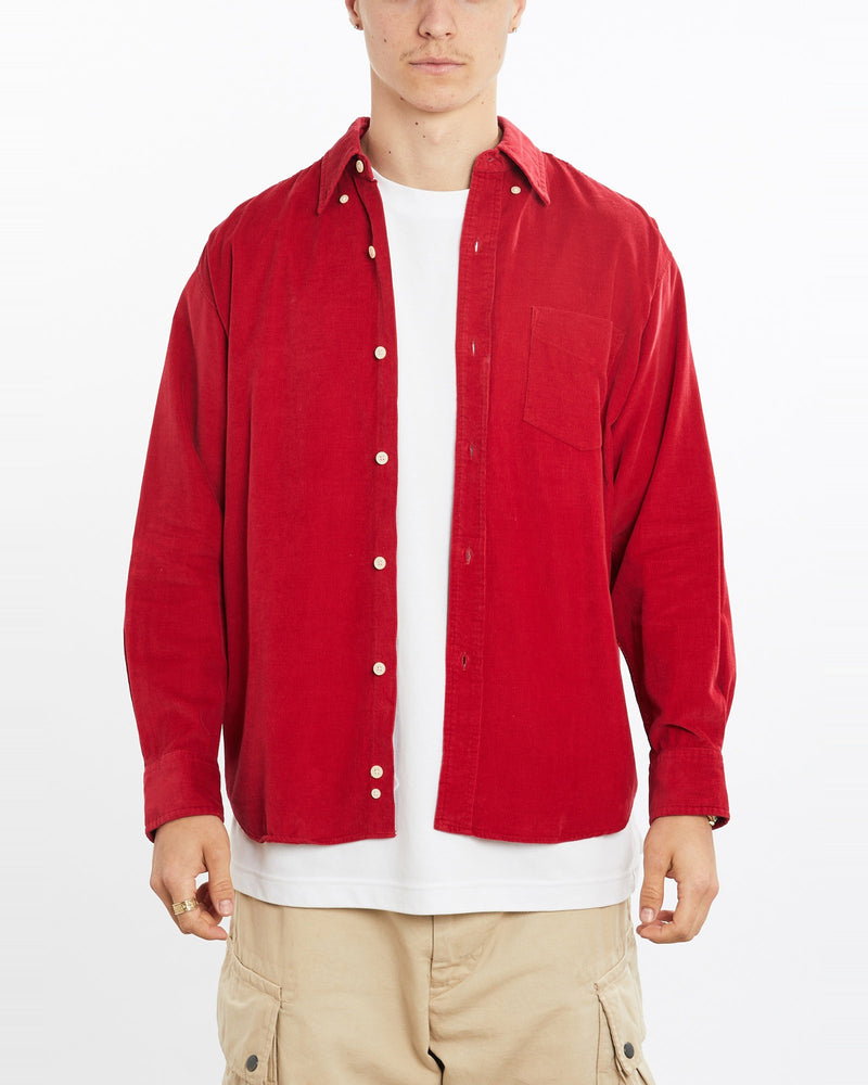 Vintage, 90s, Chaps, Ralph, Lauren, Corduroy, Button, Up, Shirt, The Real Deal, size medium, colour Red, newtown, sydney, australia, thrift store, opshop, preloved, secondhand, sustainable, retro, antique, 70s, 80s, 90s, 2000s, 00s, fashion, clothing, streetwear, trendy, garment, style, boutique, store, shop, archive, sale, cheap, best, top, Shirts