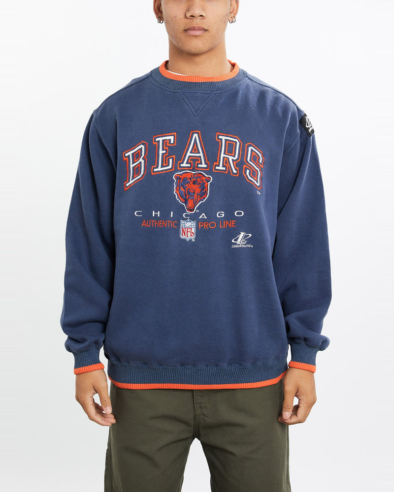 Vintage, 90s, NFL, Chicago, Bears, Sweatshirt, The Real Deal, size large, colour Navy, newtown, sydney, australia, thrift store, opshop, preloved, secondhand, sustainable, retro, antique, 70s, 80s, 90s, 2000s, 00s, fashion, clothing, streetwear, trendy, garment, style, boutique, store, shop, archive, sale, cheap, best, top, Sweats and hoodies