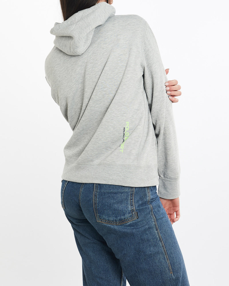 Vintage, Ralph, Lauren, Polo, Sport, Hooded, Sweatshirt, The Real Deal, size medium, colour Grey, newtown, sydney, australia, thrift store, opshop, preloved, secondhand, sustainable, retro, antique, 70s, 80s, 90s, 2000s, 00s, fashion, clothing, streetwear, trendy, garment, style, boutique, store, shop, archive, sale, cheap, best, top, Sweats and hoodies