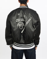 Vintage, 1992, Baseball, Satin, Bomber, Jacket, The Real Deal, size extra large, colour Black, newtown, sydney, australia, thrift store, opshop, preloved, secondhand, sustainable, retro, antique, 70s, 80s, 90s, 2000s, 00s, fashion, clothing, streetwear, trendy, garment, style, boutique, store, shop, archive, sale, cheap, best, top, Jackets