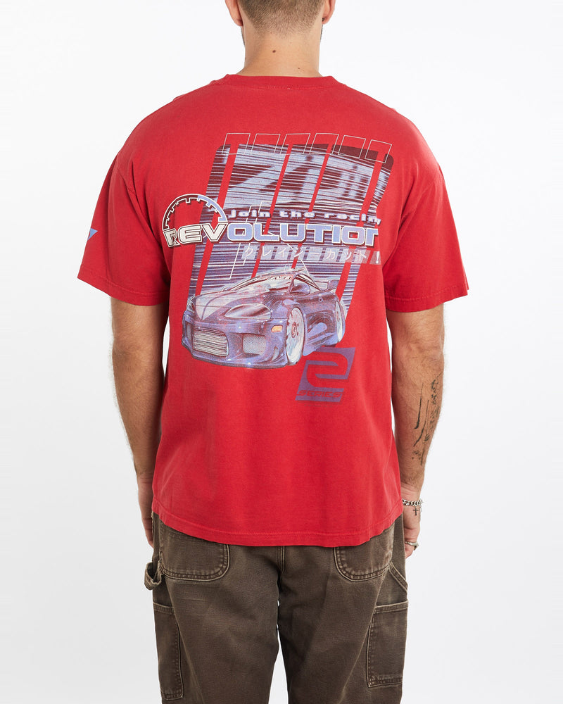 Vintage, Zum, Speed, Drag, Racing, Tee, The Real Deal, size extra large, colour Red, newtown, sydney, australia, thrift store, opshop, preloved, secondhand, sustainable, retro, antique, 70s, 80s, 90s, 2000s, 00s, fashion, clothing, streetwear, trendy, garment, style, boutique, store, shop, archive, sale, cheap, best, top, T-Shirts