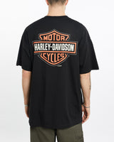 Vintage, Harley, Davidson, Tee, The Real Deal, size double extra large, colour Black, newtown, sydney, australia, thrift store, opshop, preloved, secondhand, sustainable, retro, antique, 70s, 80s, 90s, 2000s, 00s, fashion, clothing, streetwear, trendy, garment, style, boutique, store, shop, archive, sale, cheap, best, top, T-Shirts
