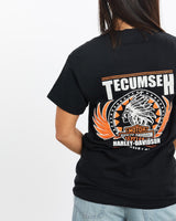 Harley, Davidson, Tee, The Real Deal, size double extra small, colour Black, newtown, sydney, australia, thrift store, opshop, preloved, secondhand, sustainable, retro, antique, 70s, 80s, 90s, 2000s, 00s, fashion, clothing, streetwear, trendy, garment, style, boutique, store, shop, archive, sale, cheap, best, top, T-Shirts