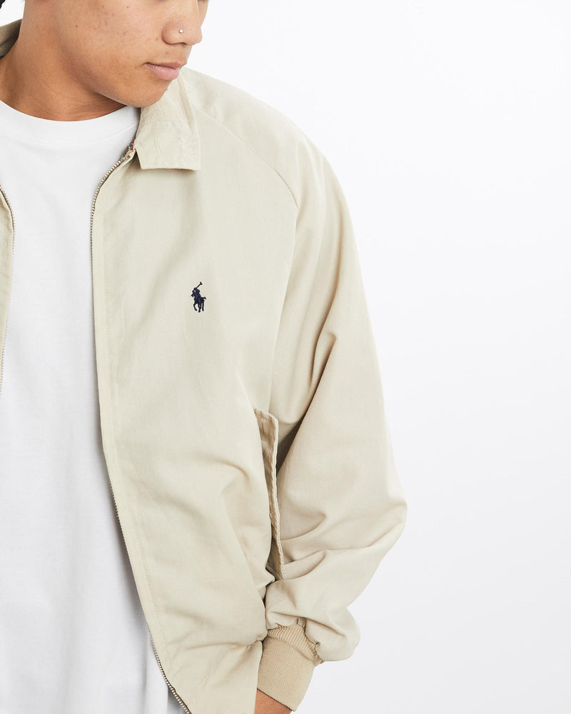 Vintage, 90s, Polo, Ralph, Lauren, Harrington, Jacket, The Real Deal, size large, colour Beige, newtown, sydney, australia, thrift store, opshop, preloved, secondhand, sustainable, retro, antique, 70s, 80s, 90s, 2000s, 00s, fashion, clothing, streetwear, trendy, garment, style, boutique, store, shop, archive, sale, cheap, best, top, Jackets