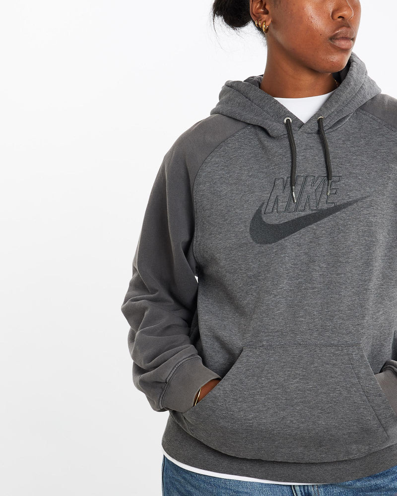 Vintage, Nike, Hooded, Sweatshirt, The Real Deal, size medium, colour Grey, newtown, sydney, australia, thrift store, opshop, preloved, secondhand, sustainable, retro, antique, 70s, 80s, 90s, 2000s, 00s, fashion, clothing, streetwear, trendy, garment, style, boutique, store, shop, archive, sale, cheap, best, top, Sweats and hoodies