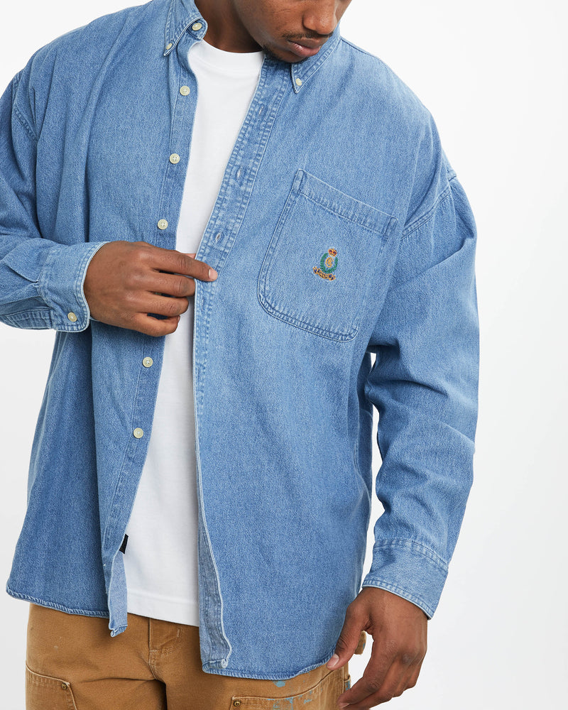 Vintage 90s Chaps Ralph Lauren Denim Button Up Shirt <br>XL , The Real Deal , newtown, sydney, australia, thrift store, opshop, preloved, secondhand, sustainable, retro, antique, 70s, 80s, 90s, 2000s, 00s, fashion, clothing, streetwear, trendy, garment, style, boutique, store, shop, archive, sale, cheap, best, top