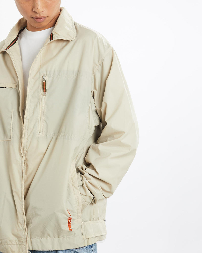 Vintage, Nike, Windbreaker, Jacket, The Real Deal, size large, colour Beige, newtown, sydney, australia, thrift store, opshop, preloved, secondhand, sustainable, retro, antique, 70s, 80s, 90s, 2000s, 00s, fashion, clothing, streetwear, trendy, garment, style, boutique, store, shop, archive, sale, cheap, best, top, Jackets