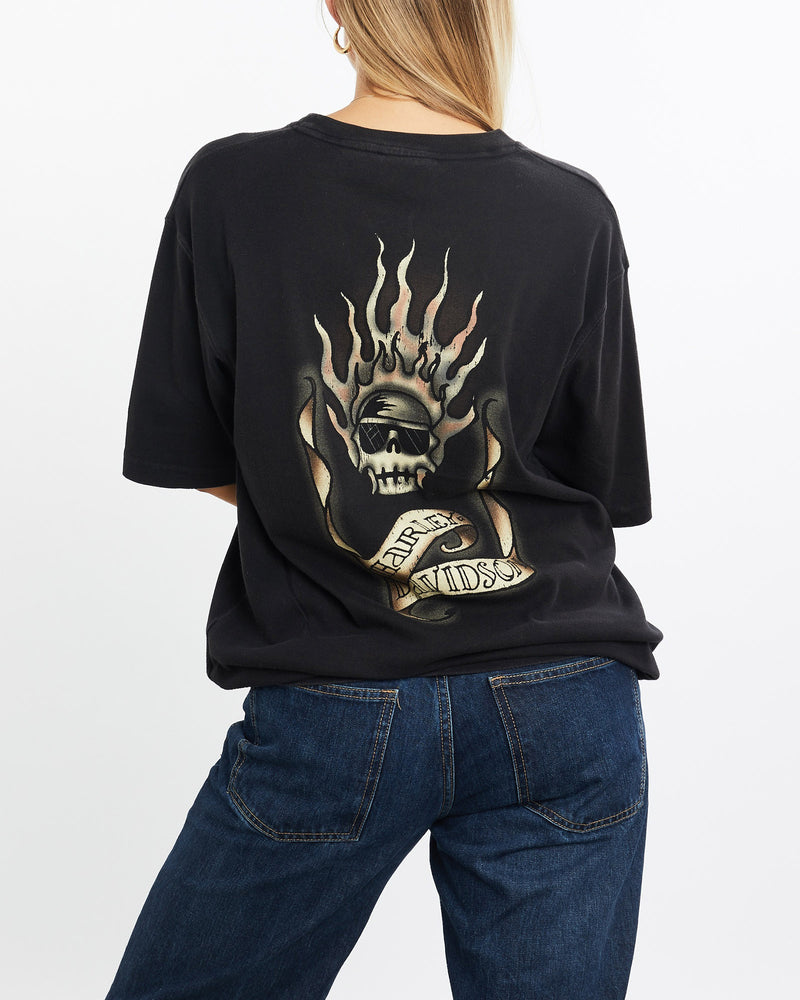 Vintage, Harley, Davidson, Tee, The Real Deal, size large, colour Black, newtown, sydney, australia, thrift store, opshop, preloved, secondhand, sustainable, retro, antique, 70s, 80s, 90s, 2000s, 00s, fashion, clothing, streetwear, trendy, garment, style, boutique, store, shop, archive, sale, cheap, best, top, T-Shirts