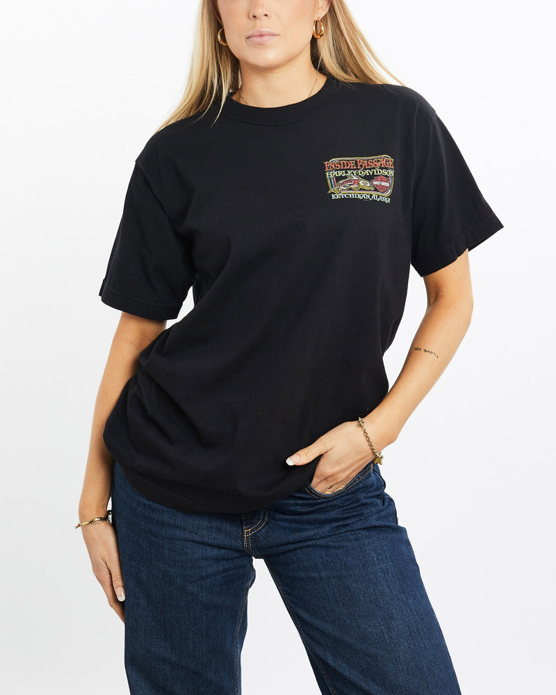 Vintage, Harley, Davidson, Tee, The Real Deal, size medium, colour Black, newtown, sydney, australia, thrift store, opshop, preloved, secondhand, sustainable, retro, antique, 70s, 80s, 90s, 2000s, 00s, fashion, clothing, streetwear, trendy, garment, style, boutique, store, shop, archive, sale, cheap, best, top, T-Shirts