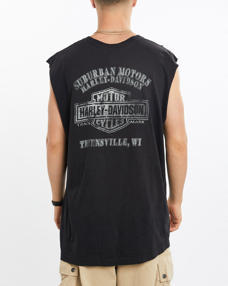 Vintage, Harley, Davidson, Tank, The Real Deal, size extra large, colour Black, newtown, sydney, australia, thrift store, opshop, preloved, secondhand, sustainable, retro, antique, 70s, 80s, 90s, 2000s, 00s, fashion, clothing, streetwear, trendy, garment, style, boutique, store, shop, archive, sale, cheap, best, top, T-Shirts