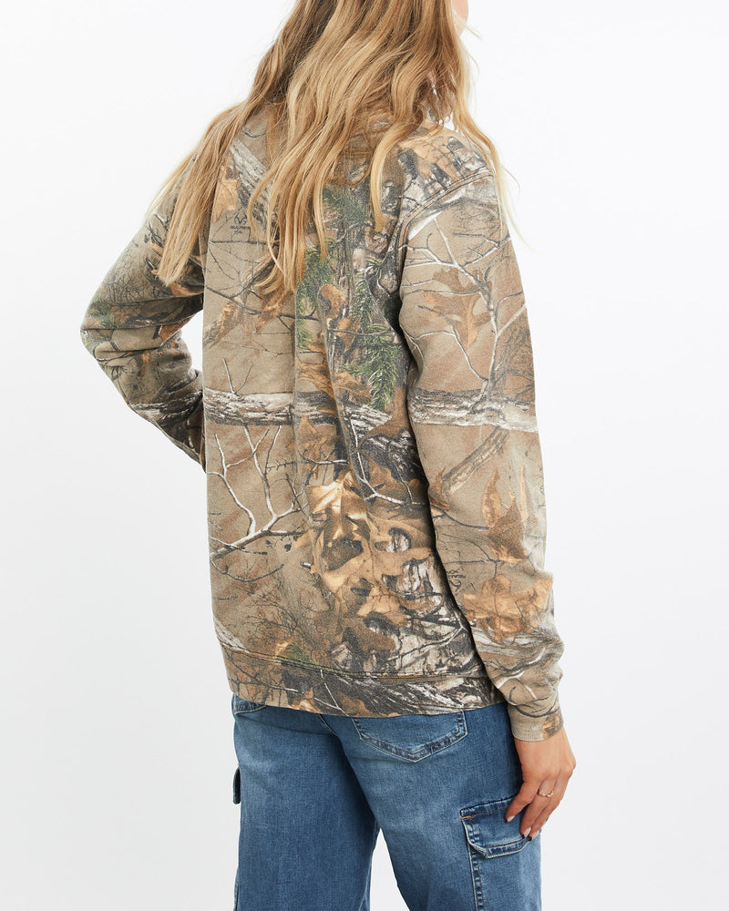 Vintage, Russell, Athletic, Realtree, Camo, Quarter, Zip, Sweatshirt, The Real Deal, size medium, colour Green, newtown, sydney, australia, thrift store, opshop, preloved, secondhand, sustainable, retro, antique, 70s, 80s, 90s, 2000s, 00s, fashion, clothing, streetwear, trendy, garment, style, boutique, store, shop, archive, sale, cheap, best, top, Sweats and hoodies