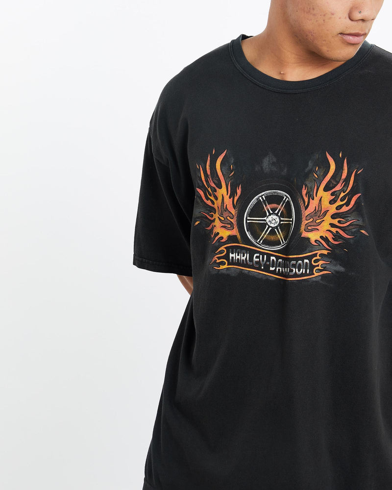 Vintage, Harley, Davidson, Tee, The Real Deal, size large, colour Black, newtown, sydney, australia, thrift store, opshop, preloved, secondhand, sustainable, retro, antique, 70s, 80s, 90s, 2000s, 00s, fashion, clothing, streetwear, trendy, garment, style, boutique, store, shop, archive, sale, cheap, best, top, T-Shirts