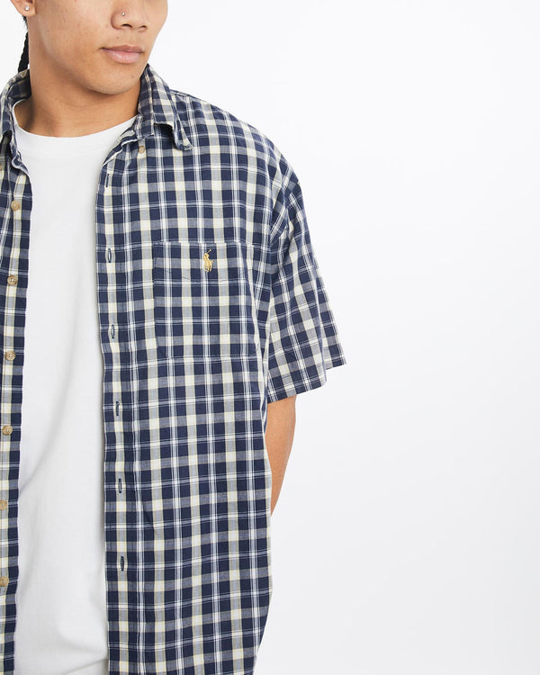 Vintage, 90s, Polo, Ralph, Lauren, Short, Sleeve, Button, Up, Shirt, The Real Deal, size large, colour Multicolour, newtown, sydney, australia, thrift store, opshop, preloved, secondhand, sustainable, retro, antique, 70s, 80s, 90s, 2000s, 00s, fashion, clothing, streetwear, trendy, garment, style, boutique, store, shop, archive, sale, cheap, best, top, Shirts