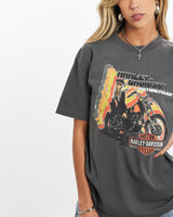 Harley, Davidson, Tee, The Real Deal, size small, colour Grey, newtown, sydney, australia, thrift store, opshop, preloved, secondhand, sustainable, retro, antique, 70s, 80s, 90s, 2000s, 00s, fashion, clothing, streetwear, trendy, garment, style, boutique, store, shop, archive, sale, cheap, best, top, T-Shirts