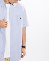 Vintage, 90s, Polo, Ralph, Lauren, Short, Sleeve, Button, Up, Shirt, The Real Deal, size large, colour Purple, newtown, sydney, australia, thrift store, opshop, preloved, secondhand, sustainable, retro, antique, 70s, 80s, 90s, 2000s, 00s, fashion, clothing, streetwear, trendy, garment, style, boutique, store, shop, archive, sale, cheap, best, top, Shirts