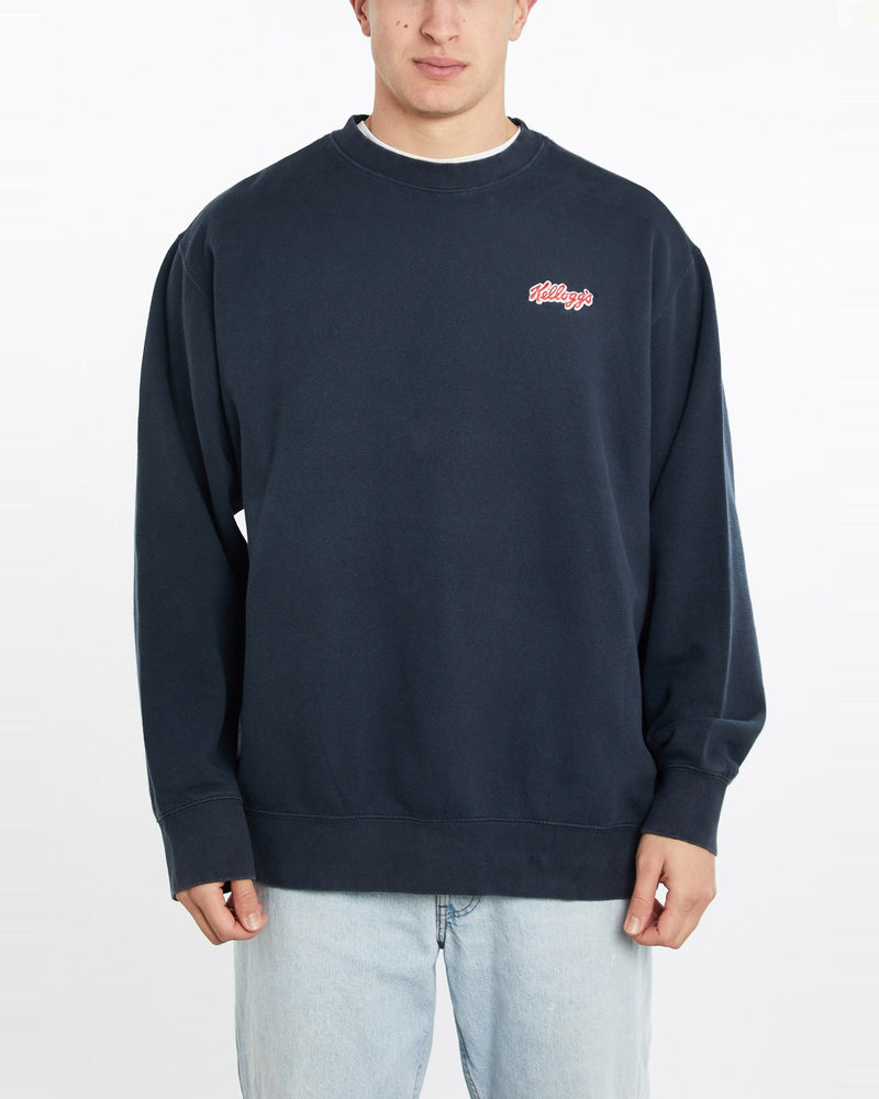 Vintage, Kellogg's, Sweatshirt, The Real Deal, size double extra large, colour Navy, newtown, sydney, australia, thrift store, opshop, preloved, secondhand, sustainable, retro, antique, 70s, 80s, 90s, 2000s, 00s, fashion, clothing, streetwear, trendy, garment, style, boutique, store, shop, archive, sale, cheap, best, top, Sweats and hoodies