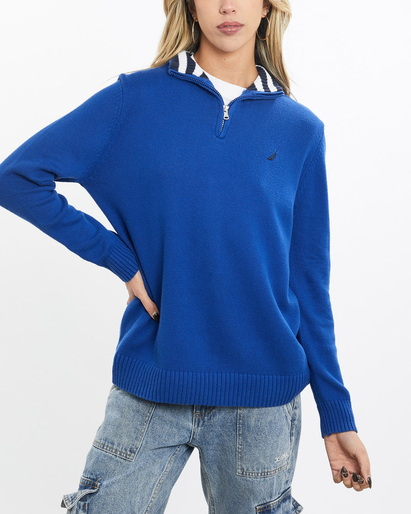 Vintage, Nautica, Quarter, Zip, Sweater, The Real Deal, size extra small, colour Blue, newtown, sydney, australia, thrift store, opshop, preloved, secondhand, sustainable, retro, antique, 70s, 80s, 90s, 2000s, 00s, fashion, clothing, streetwear, trendy, garment, style, boutique, store, shop, archive, sale, cheap, best, top, Sweats and hoodies