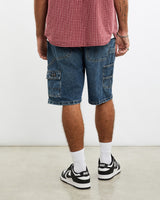 Vintage, Wrangler, Denim, Carpenter, Shorts, The Real Deal, size 36", colour Blue, newtown, sydney, australia, thrift store, opshop, preloved, secondhand, sustainable, retro, antique, 70s, 80s, 90s, 2000s, 00s, fashion, clothing, streetwear, trendy, garment, style, boutique, store, shop, archive, sale, cheap, best, top, Shorts