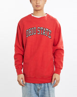 Vintage, 90s, NCAA, Ohio, State, Sweatshirt, The Real Deal, size large, colour Red, newtown, sydney, australia, thrift store, opshop, preloved, secondhand, sustainable, retro, antique, 70s, 80s, 90s, 2000s, 00s, fashion, clothing, streetwear, trendy, garment, style, boutique, store, shop, archive, sale, cheap, best, top, Sweats and hoodies