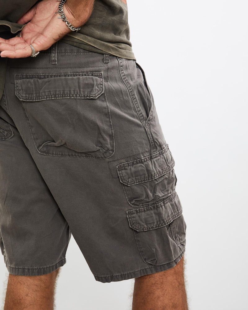 Vintage, Wrangler, Cargo, Shorts, The Real Deal, size 35", colour Grey, newtown, sydney, australia, thrift store, opshop, preloved, secondhand, sustainable, retro, antique, 70s, 80s, 90s, 2000s, 00s, fashion, clothing, streetwear, trendy, garment, style, boutique, store, shop, archive, sale, cheap, best, top, Shorts