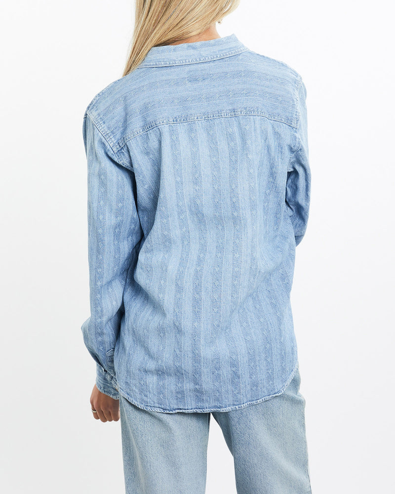 Vintage, 90s, Lee, Denim, Button, Up, Shirt, The Real Deal, size extra small, colour Blue, newtown, sydney, australia, thrift store, opshop, preloved, secondhand, sustainable, retro, antique, 70s, 80s, 90s, 2000s, 00s, fashion, clothing, streetwear, trendy, garment, style, boutique, store, shop, archive, sale, cheap, best, top, Shirts