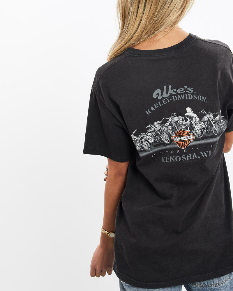 Vintage, Harley, Davidson, Tee, The Real Deal, size extra small, colour Black, newtown, sydney, australia, thrift store, opshop, preloved, secondhand, sustainable, retro, antique, 70s, 80s, 90s, 2000s, 00s, fashion, clothing, streetwear, trendy, garment, style, boutique, store, shop, archive, sale, cheap, best, top, T-Shirts