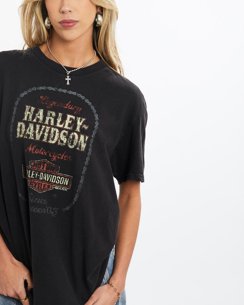 Vintage, Harley, Davidson, Tee, The Real Deal, size small, colour Black, newtown, sydney, australia, thrift store, opshop, preloved, secondhand, sustainable, retro, antique, 70s, 80s, 90s, 2000s, 00s, fashion, clothing, streetwear, trendy, garment, style, boutique, store, shop, archive, sale, cheap, best, top, T-Shirts