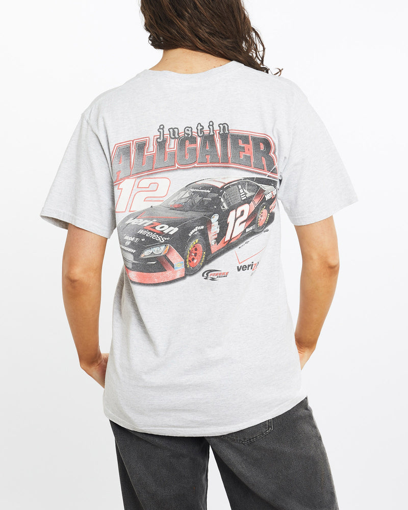 Vintage, Justin, Allgaier, NASCAR, Racing, Tee, The Real Deal, size medium, colour Grey, newtown, sydney, australia, thrift store, opshop, preloved, secondhand, sustainable, retro, antique, 70s, 80s, 90s, 2000s, 00s, fashion, clothing, streetwear, trendy, garment, style, boutique, store, shop, archive, sale, cheap, best, top, T-Shirts