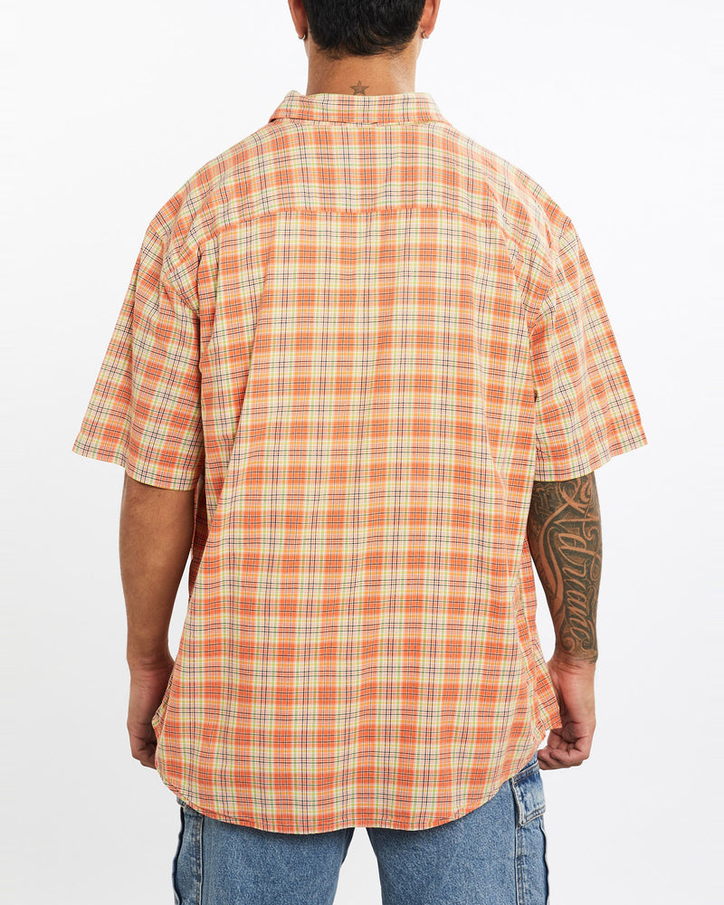 Vintage, Nautica, Jeans, Short, Sleeve, Button, Up, Shirt, The Real Deal, size double extra large, colour Orange, newtown, sydney, australia, thrift store, opshop, preloved, secondhand, sustainable, retro, antique, 70s, 80s, 90s, 2000s, 00s, fashion, clothing, streetwear, trendy, garment, style, boutique, store, shop, archive, sale, cheap, best, top, Shirts