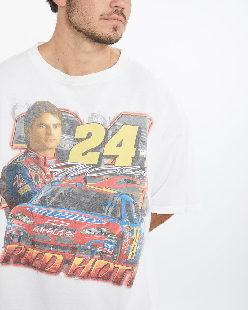 Vintage, NASCAR, Racing, Tee, The Real Deal, size extra large, colour White, newtown, sydney, australia, thrift store, opshop, preloved, secondhand, sustainable, retro, antique, 70s, 80s, 90s, 2000s, 00s, fashion, clothing, streetwear, trendy, garment, style, boutique, store, shop, archive, sale, cheap, best, top, T-Shirts