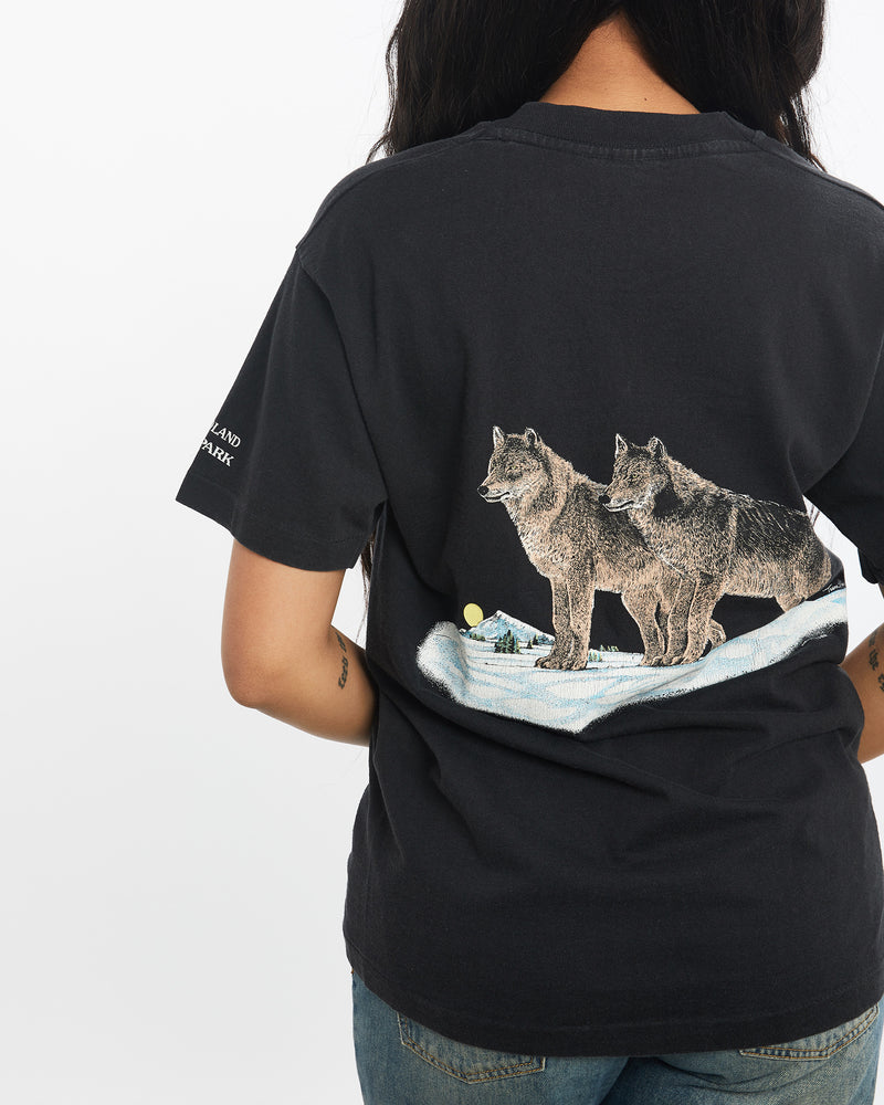 Vintage 90s Wolf Wildlife Tee <br>S , The Real Deal , newtown, sydney, australia, thrift store, opshop, preloved, secondhand, sustainable, retro, antique, 70s, 80s, 90s, 2000s, 00s, fashion, clothing, streetwear, trendy, garment, style, boutique, store, shop, archive, sale, cheap, best, top