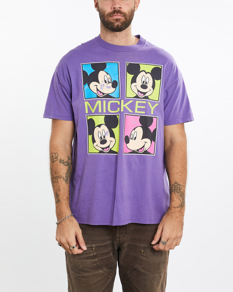 Vintage, 90s, Disney, Mickey, Mouse, Tee, The Real Deal, size large, colour Purple, newtown, sydney, australia, thrift store, opshop, preloved, secondhand, sustainable, retro, antique, 70s, 80s, 90s, 2000s, 00s, fashion, clothing, streetwear, trendy, garment, style, boutique, store, shop, archive, sale, cheap, best, top, T-Shirts