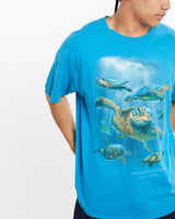 Vintage, Sea, Turtle, Wildlife, Tee, The Real Deal, size large, colour Blue, newtown, sydney, australia, thrift store, opshop, preloved, secondhand, sustainable, retro, antique, 70s, 80s, 90s, 2000s, 00s, fashion, clothing, streetwear, trendy, garment, style, boutique, store, shop, archive, sale, cheap, best, top, T-Shirts