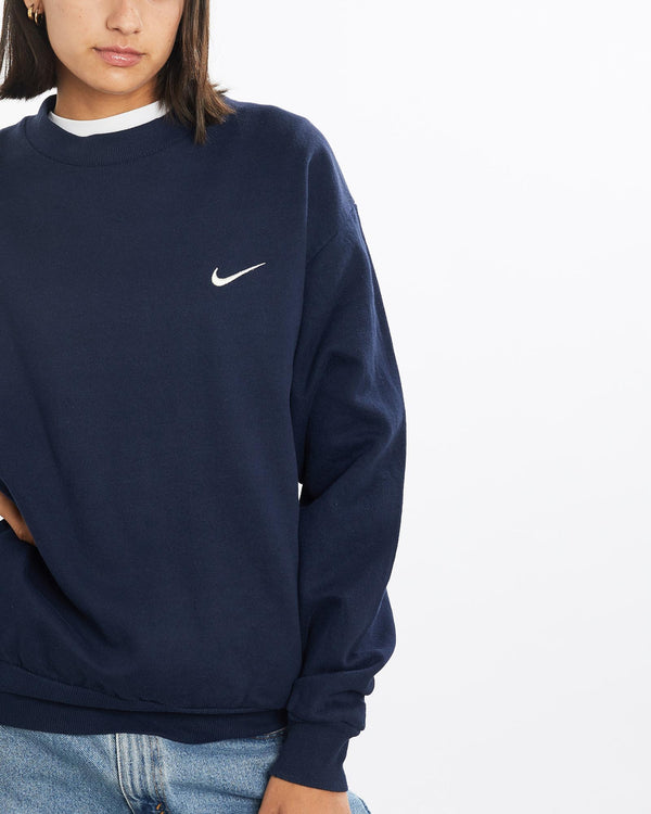 Vintage, 90s, Nike, Sweatshirt, The Real Deal, size medium, colour Navy, newtown, sydney, australia, thrift store, opshop, preloved, secondhand, sustainable, retro, antique, 70s, 80s, 90s, 2000s, 00s, fashion, clothing, streetwear, trendy, garment, style, boutique, store, shop, archive, sale, cheap, best, top, Sweats and hoodies